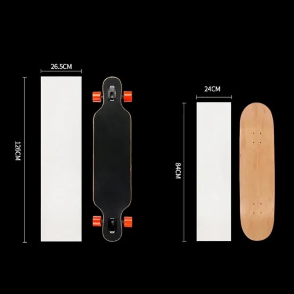 126*26cm Longboard Sandpaper Clear Longboard Skate Scooter Sandpaper Sticker Skateboard Thickened Grip Tape
