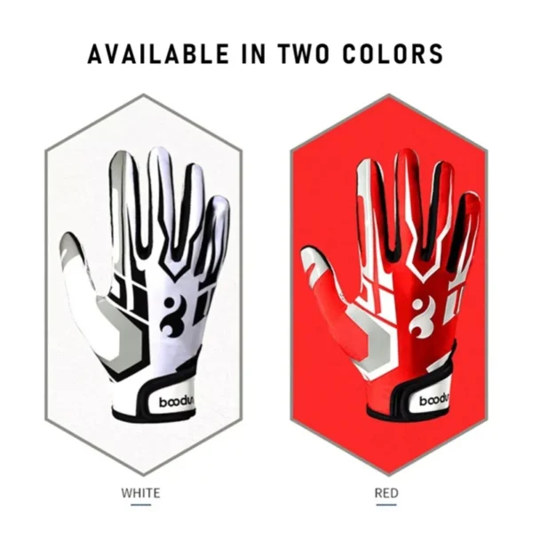Men Women Rugby Gloves Breathable Anti-slip Full Finger Silicone Baseball American Football Gloves Adjustable Wristband Gloves