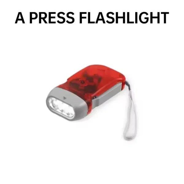 S0c025dccb9d848b8a5db96b9b8768db7h.webp LED Hand Pressed Eco-friendly Flashlight, Portable Camping Light, Mini Hand Pressed Generator Crank Flashlight, Pocket Light