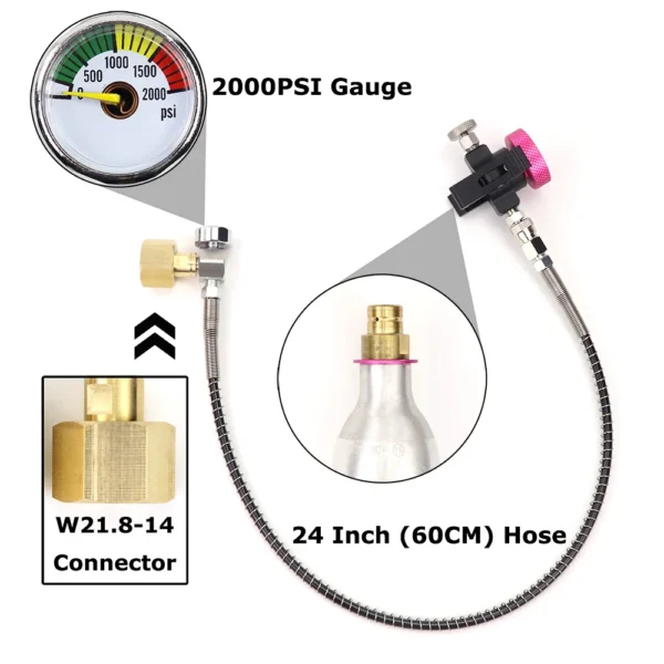 Soda Quick Connect Pink Co2 Cylinder Refill Adaptor Filling Station Fit Soda @ stream Terra DUO Art Cylinder