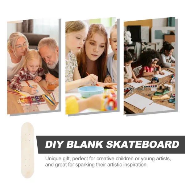 60cm Skateboard Deck Maple Skate Board Blank Adults Hand-painted Decorative Board Double Rocker DIY Blank Graffiti Skateboards