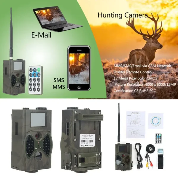 Cellular 2G MMS SMTP Hunting Trail Camera HC300M 16MP Wildlife Cameras Photo Trap Night Vision Wireless Surveillance Tracking