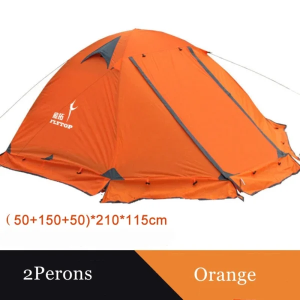 S3c73699a0065413f92c69fe71c633b57y-2.webp Flytop 2-3Persons 4Seasons Skirt Tent Camping Outdoor Double Layers Aluminum Pole Anti Snow Travel Family Ultralight Tourist