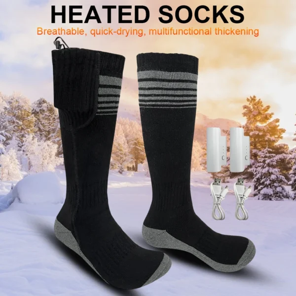 S426177cc5c3b495b8f9c398b525bc0854-1.webp Unisex Heated Socks With USB Thermal Insulated Socks Winter Electric Heating Socks Outdoor Spots Heated Boot Camping Skiing Sock
