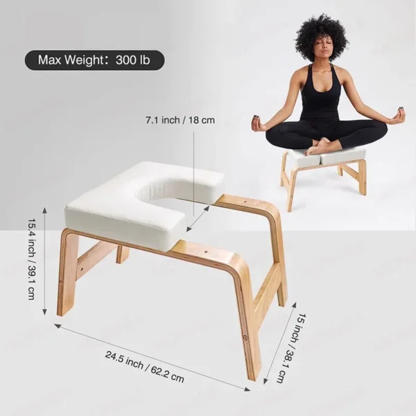 Yoga Headstand Bench, Solid Birch Wood Yoga Inversion Chair, Relieve Fatigue and Shape The Body