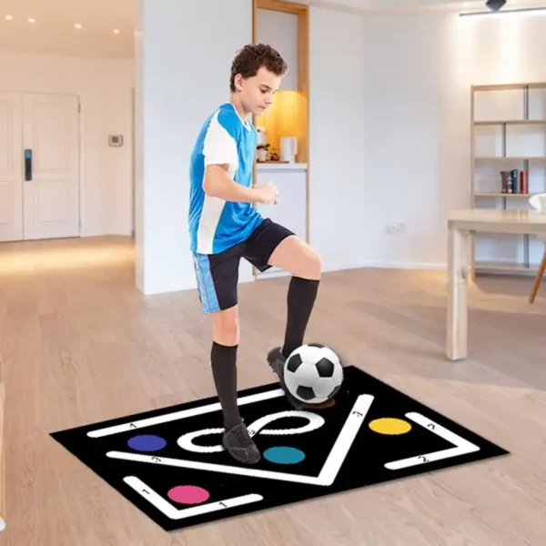 Football Training Mat Soccer Skills Drills Pad 23.6x35.4in Anti-Skid Rubber Exercise Mat Football Door Mat Carpet Pace Ball