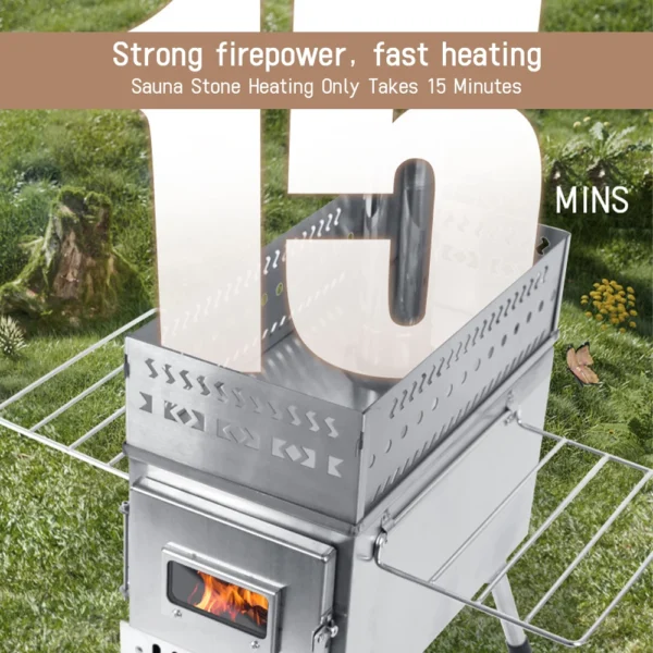 S4d57e95b7e5443ed8d4f34f160346362I.webp Sauna Stove Wood-Burning Sauna Stove For Picnic Camping Tent Folding Portable with Window