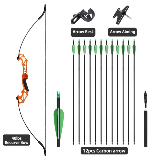 Hunting Bow Take-down Bow for Shooting Archery Recurve Bow with Aiming Point Outdoor Sports Shooting 20/30/40/50lbs