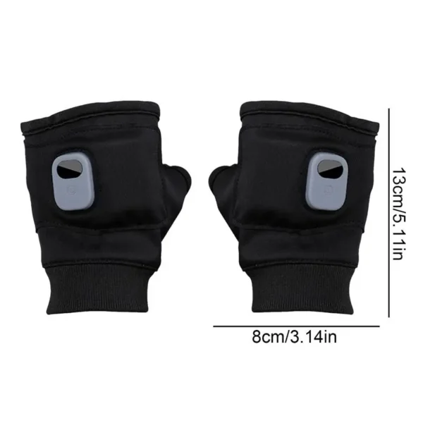 Electric USB Rechargeable Heated Gloves Fingerless Winter Hand Warmer Unisex Smart Touchscreen Fast Heating Gloves