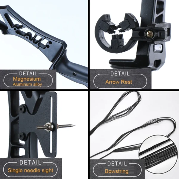 Hunting Bow Take-down Bow for Shooting Archery Recurve Bow with Aiming Point Outdoor Sports Shooting 20/30/40/50lbs