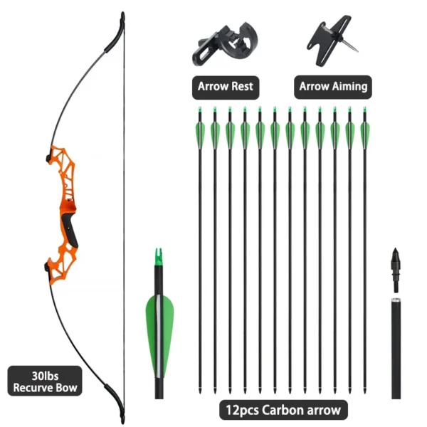 Hunting Bow Take-down Bow for Shooting Archery Recurve Bow with Aiming Point Outdoor Sports Shooting 20/30/40/50lbs