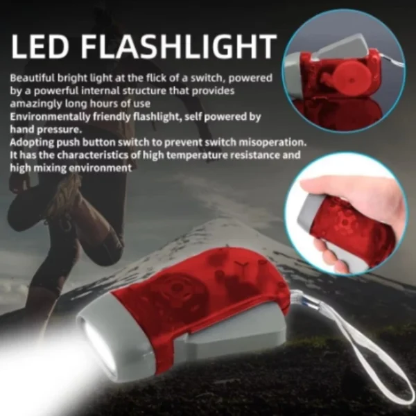 S6a5e8b95836f4e59822f018c6bf7a648H.webp LED Hand Pressed Eco-friendly Flashlight, Portable Camping Light, Mini Hand Pressed Generator Crank Flashlight, Pocket Light