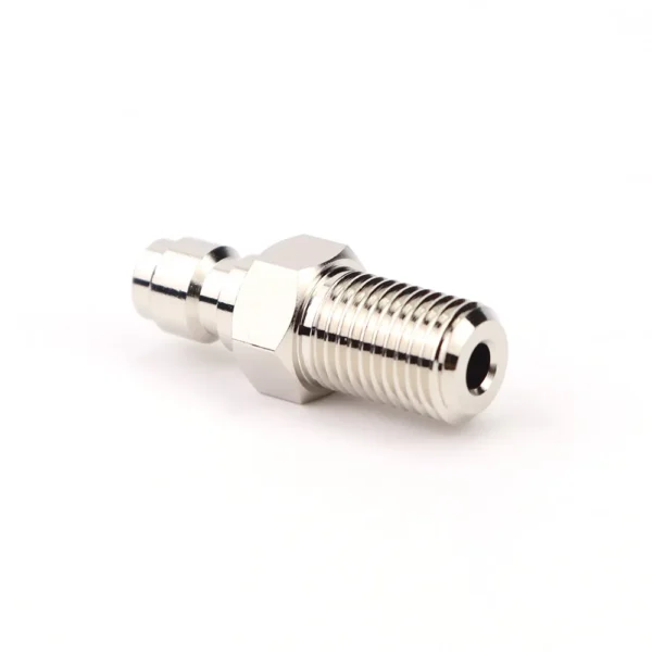 CO2 Fill Fitting 8MM Quick Disconnect Plug Fill Nipple Adapter With 3/8-24UNF Thread Replace CO2 Cartridge To External Co2 Tank