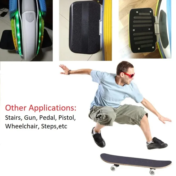 11" x 34.6" Black Skateboard Grip Tape Sheet Scooter Grip Tape Sandpaper for Rollerboard Stairs Pedal Wheelchair Steps 88x28cm