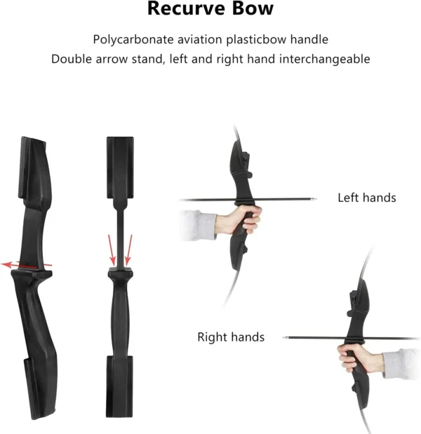 Archery Recurve Bow for Right/Left-Handed Outdoor Hunting Sports Shooting 57inch 30-40 Ibs Take-down Bow Archery Target