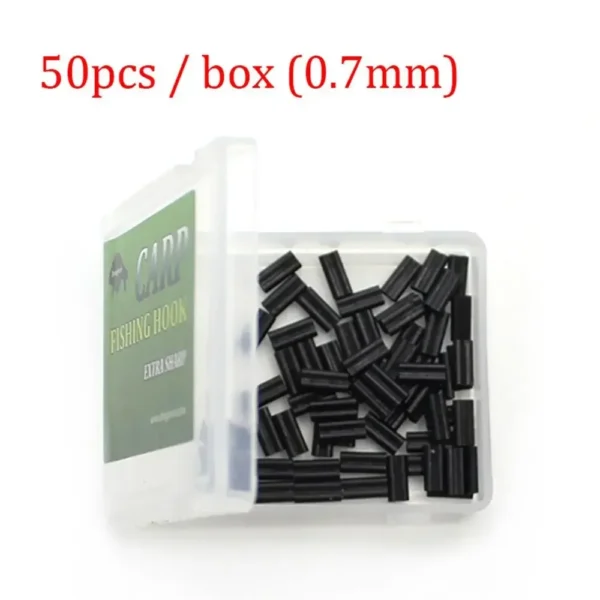 50pcs Fishing Crimp Sleeves Double Oval Fishing Line Crimping Tube Carbon Tube Wire Crimp Connector Accessories 0.6mm 0.7mm
