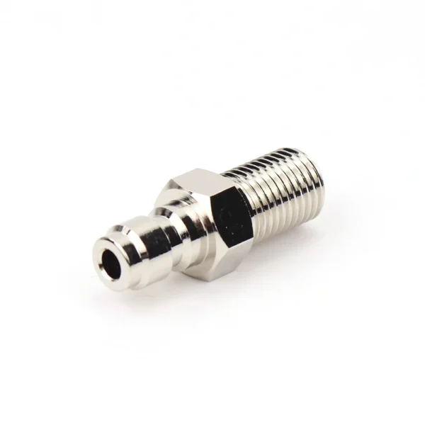CO2 Fill Fitting 8MM Quick Disconnect Plug Fill Nipple Adapter With 3/8-24UNF Thread Replace CO2 Cartridge To External Co2 Tank