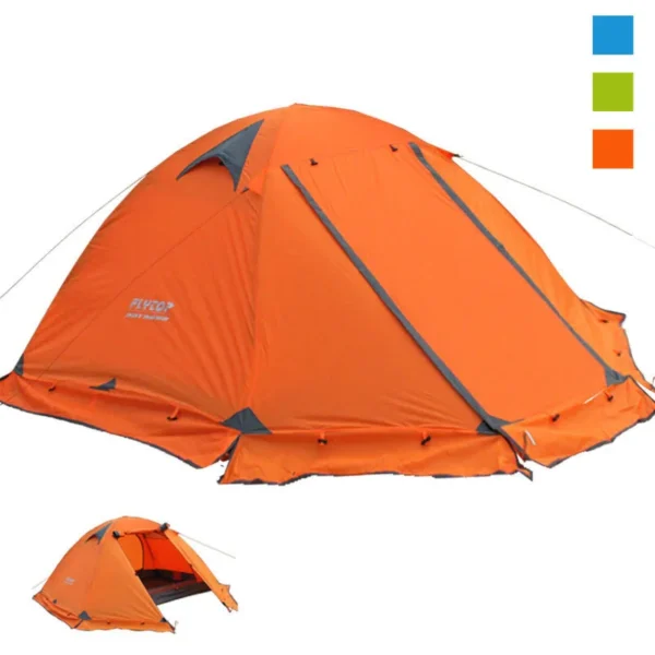 Scb648456243847018a976bd439f20f2fx-2.webp Flytop 2-3Persons 4Seasons Skirt Tent Camping Outdoor Double Layers Aluminum Pole Anti Snow Travel Family Ultralight Tourist