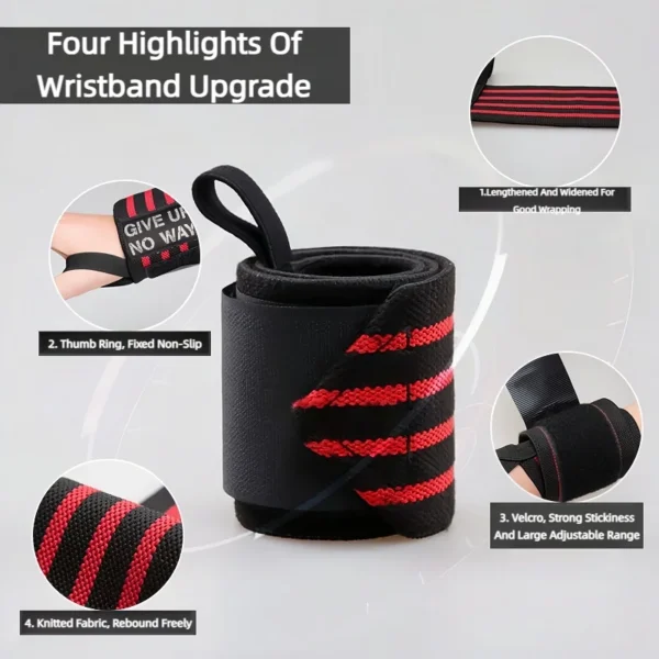 Adjustable Wristband Wrist Support Sports Brace Straps Weight Lifting Wraps Bandage Fitness Training Protective Gear Strap