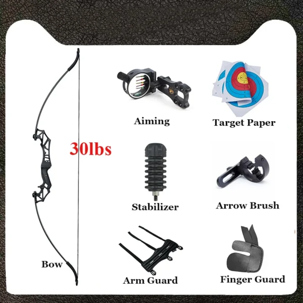 Hunting Bow Take-down Bow for Shooting Archery Recurve Bow with Aiming Point Outdoor Sports Shooting 20/30/40/50lbs