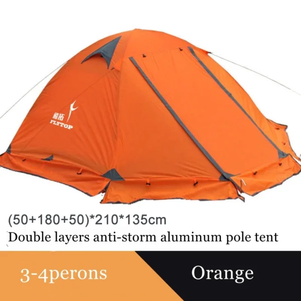 Sd1cda04caf58430fa80a82a79a79698af-2.webp Flytop 2-3Persons 4Seasons Skirt Tent Camping Outdoor Double Layers Aluminum Pole Anti Snow Travel Family Ultralight Tourist