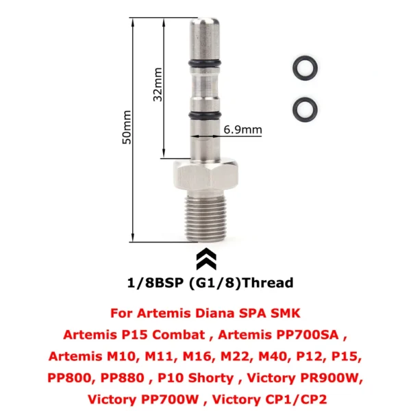 Air Filling Probe for FX Hatsan,BSA,Webley,SMK Artemis,Cricket,WEIHRAUCH,Walther Rotex R8 and RM8,Brocock, PR900
